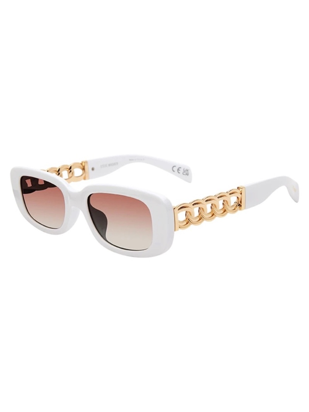 STEVE MADDEN FELICIA Sunglasses in White & Gold
